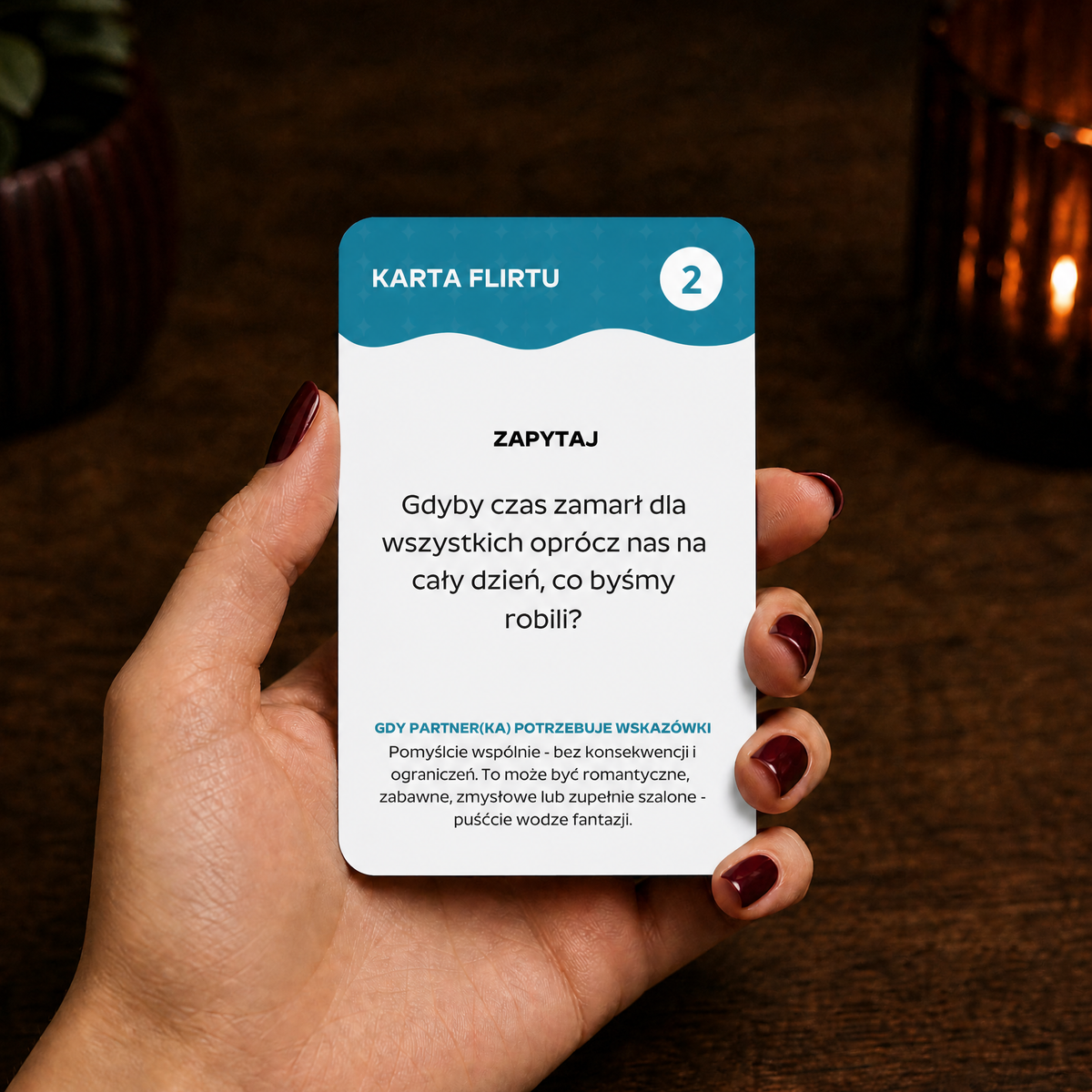 SPARK Flirt i Zabawa: Karta Flirtu poziom 2, pytanie o to, co robilibyście, gdyby czas zamarł na cały dzień